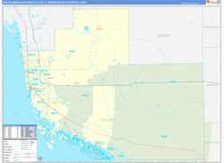 Naples-Immokalee-Marco Island Metro Area Wall Map Basic Style 2026